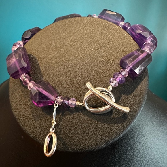 Rare -NWOT Oprah's "The O Bracelet Project" Amethyst Bracelet Handmade in Rwanda - Picture 4 of 11